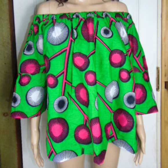 Tops - brand new off shoulder ankara top